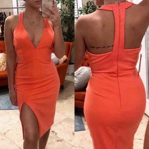DO+BE Dresses & Skirts - Neon coral cocktail dress